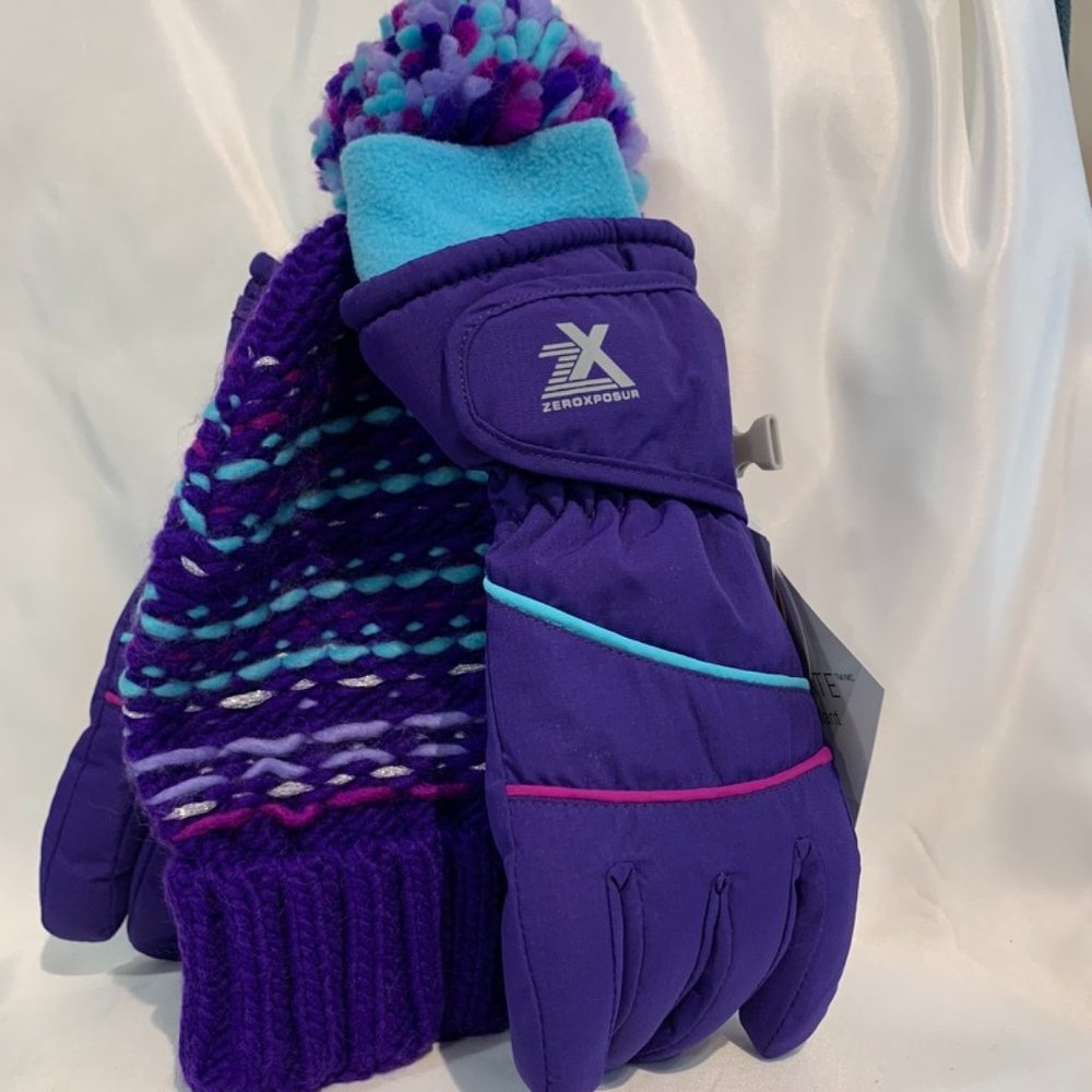 NWT- 3M Thinsulate Insulation/2 piece set Purple/Aqua